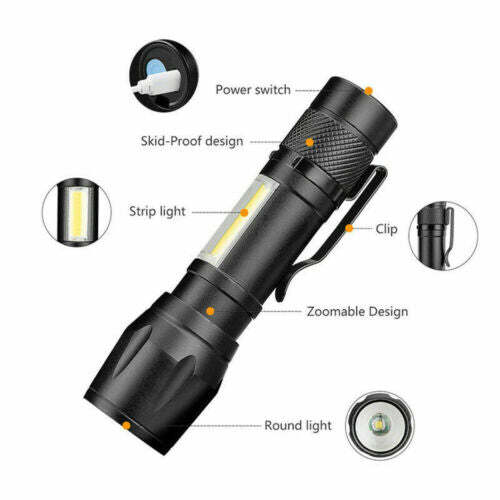 Mini Powerful Tactical Flashlight with COB Light