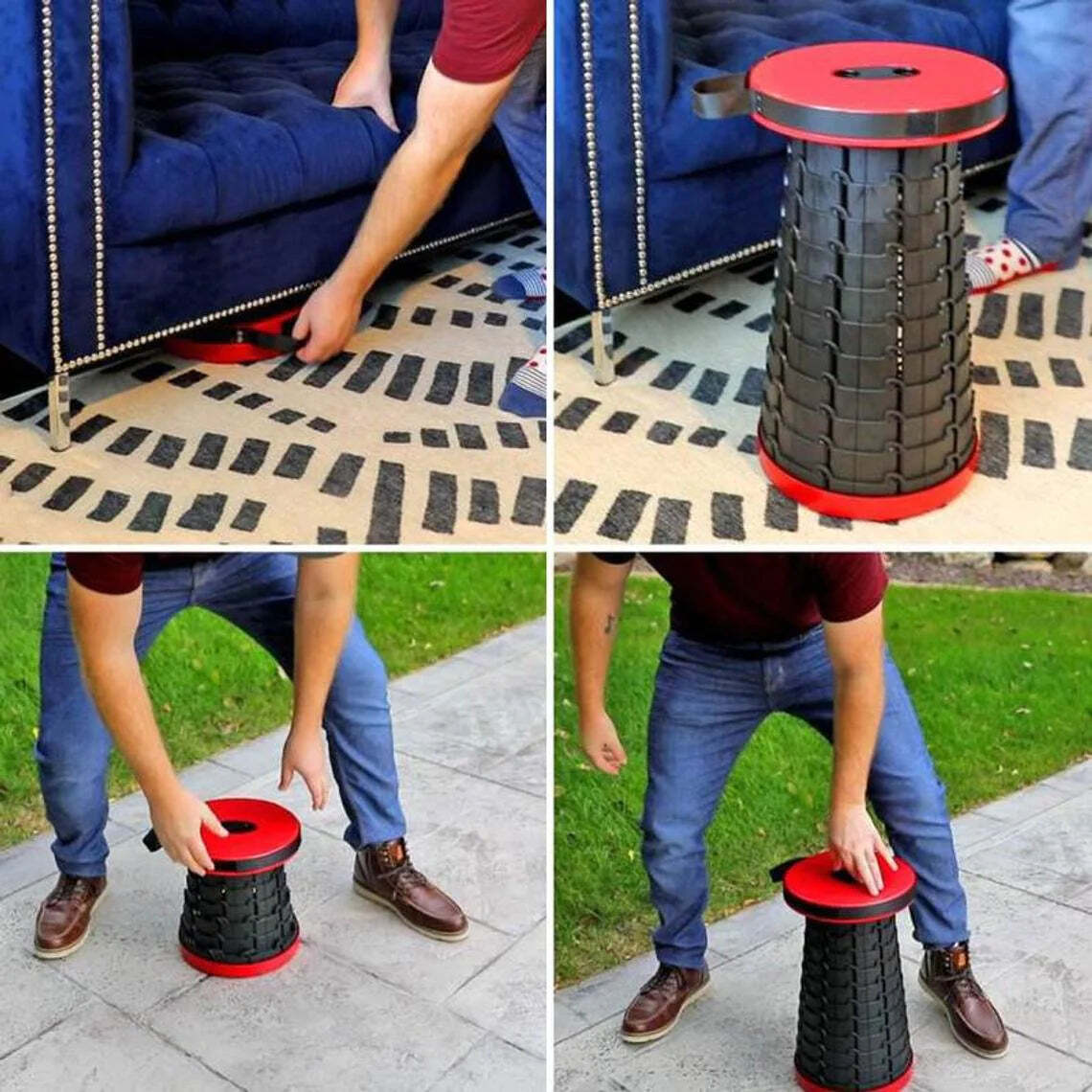Premium Collapsible Portable Stool - Folding Stool for Outdoor Camping, Fishing, Queuing and Musical Application.