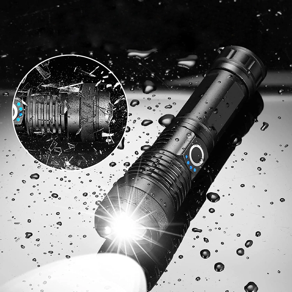 Tactical Flashlight- Super Bright LED with Rechargeable Battery