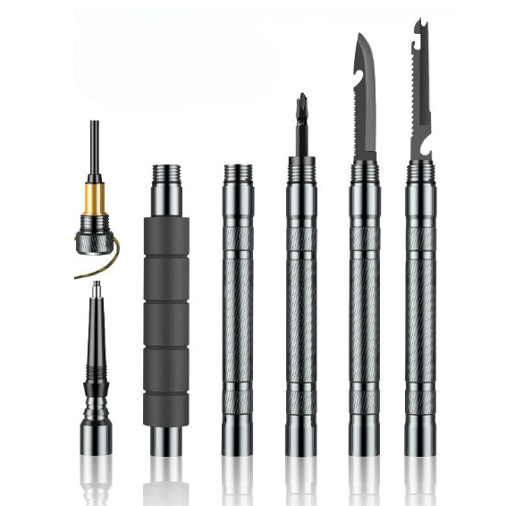 Tactical Trekking Poles Survival Walking Cane Camping Hiking Stick Alpenstock